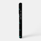 黒のパターンデザイン iPhoneケース (左側面)