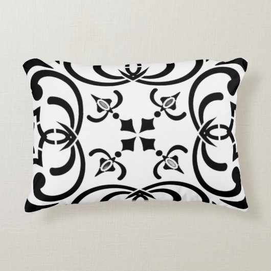 黒のパターン アクセントクッション (正面)