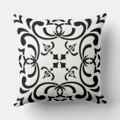 黒のパターン クッション (裏面)