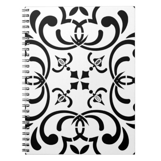 黒のパターン ノートブック (正面)