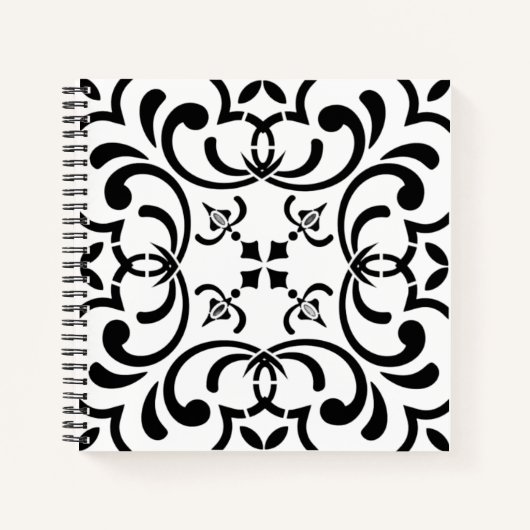 黒のパターン ノートブック (正面)