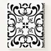 黒のパターン ノートブック (裏面)