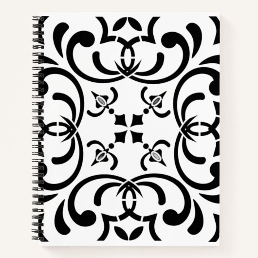 黒のパターン ノートブック (正面)