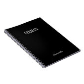 黒のパーソナライズされたドイツ語の件名ノートブック ノートブック (右側)