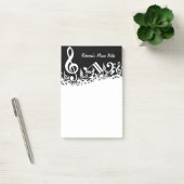 黒のパーソナライズで白く乱雑な音符 ポストイット (オフィス)