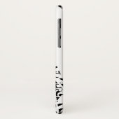 黒のパーソナライズで白く乱雑な音符 Case-Mate iPhoneケース (裏面/左)