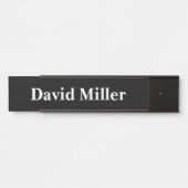 黒のパーソナライズな白 サインプレート (正面)