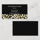 黒のヒョウのファッションのプリントパターン 名刺 (正面/裏面)