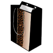 黒のヒョウパターンは上がり、 ミディアムペーパーバッグ (裏面アングル)