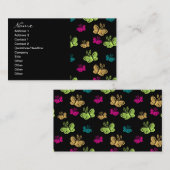 黒のビジネスキャンデーの蝶 名刺 (正面/裏面)