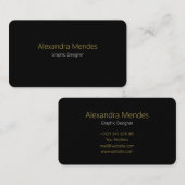 黒のビジネス・カーシンプルド(Desi付きエレガント) 名刺 (正面/裏面)