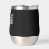 黒のビジネス ロゴとQRコード (左面)