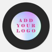 黒のビジネス ロゴ ラウンドシール (正面)