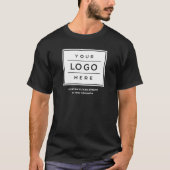 黒のビジネス ロゴ 会社名 スタッフ Tシャツ (正面)