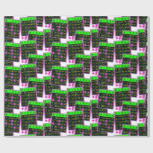 黒のビンゴのカードおよびマーカーのネオン色 ラッピングペーパー (フラット)