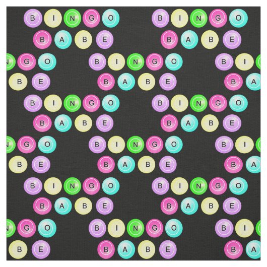 黒のビンゴの可愛い人のビンゴの球 ファブリック (見本)