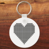 黒のピクセルハート キーホルダー (正面)