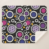 黒のピックボール付きパターン シェルパブランケット (正面(横))