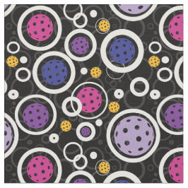 黒のピックボール付きパターン ファブリック