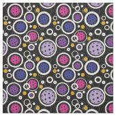 黒のピックボール付きパターン ファブリック (見本)