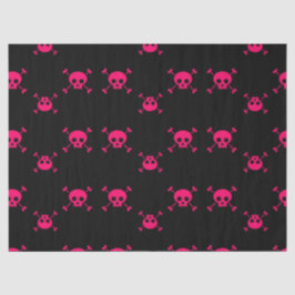 黒のピンクのどくろ印 薄葉紙