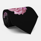 黒のピンクのバラ ネクタイ (ロール)