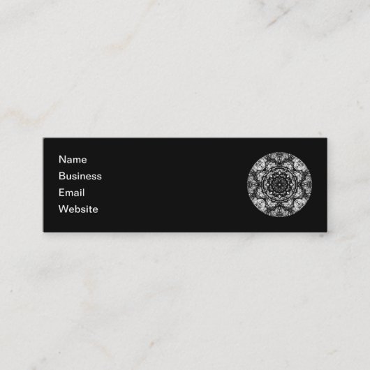 黒のファンシーな円形のデザイン スキニー名刺 (正面)
