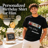 黒のフィルム コラージュ 名前 誕生日 男性 Tシャツ