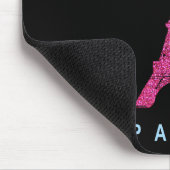 黒のフェイクなグリッターのショッキングピンクのエッフェル塔 マウスパッド (コーナー)