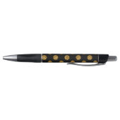 黒のフェイクな金ゴールドのグリッターの水玉模様パターン ボールペン (底)