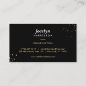 黒のフェイク金ゴールド紙吹雪円 名刺 (裏面)