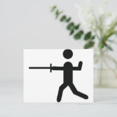 黒のフェンシング記号 ポストカード (スタンド正面)