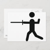黒のフェンシング記号 ポストカード (正面/裏面)