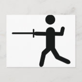 黒のフェンシング記号 ポストカード (正面)