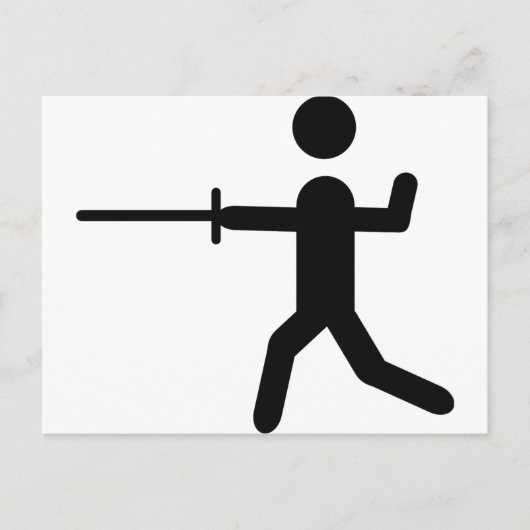 黒のフェンシング記号 ポストカード (正面)