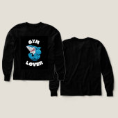黒のフルスリーブシャークTシャツ (デザイン 正面＆背面)