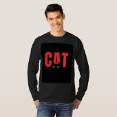 黒のフルスリーブTシャツ（CATデザイン） Tシャツ (正面フル)