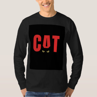 黒のフルスリーブTシャツ（CATデザイン） Tシャツ