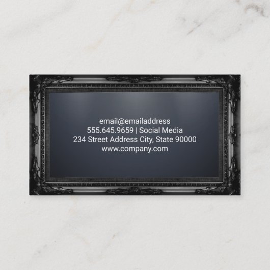 黒のフレクラシカルーム | お洒落プロフェッショナル 名刺 (裏面)