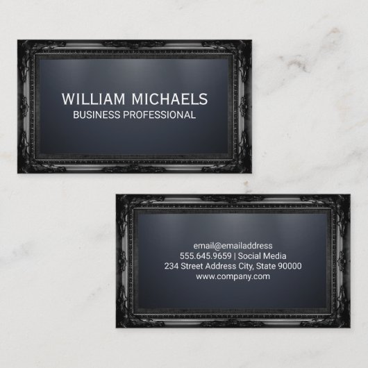 黒のフレクラシカルーム | お洒落プロフェッショナル 名刺 (正面/裏面)