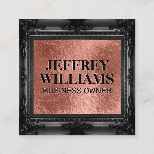 黒のフレファンシーーム スクエア名刺 (正面)