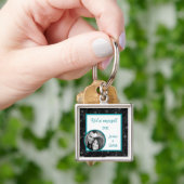 黒のフローラキーチェーン キーホルダー (手)