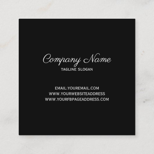 黒のフローラ枠 スクエア名刺 (裏面)