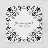 黒のフローラ枠 スクエア名刺 (正面)