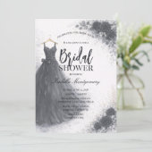 黒のブライズメイドドレス ブライダルシャワー 招待状 (スタンド正面)