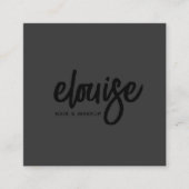 黒のブラシスクリプモダント業務 スクエア名刺 (正面)