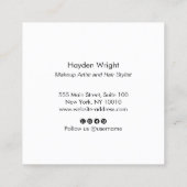 黒のブラシスクリプモダント業務 スクエア名刺 (裏面)