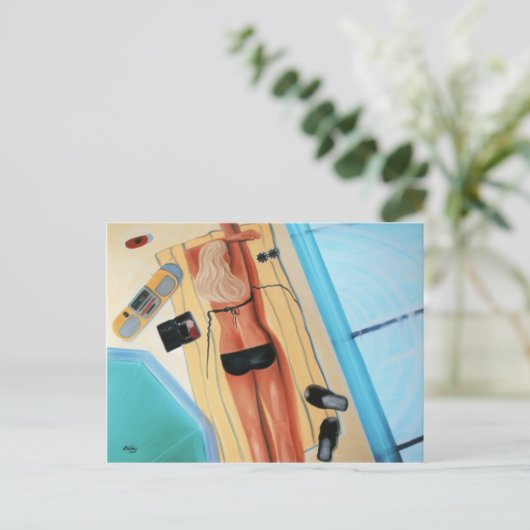 黒のブロンドの女性 ポストカード (スタンド正面)