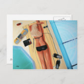 黒のブロンドの女性 ポストカード (正面/裏面)