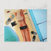 黒のブロンドの女性 ポストカード (正面)